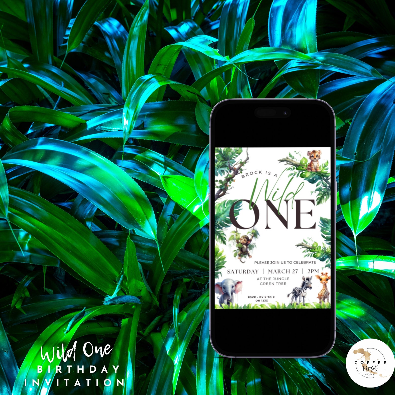 WILD ONE First Birthday WELCOME Sign, Safari Party, Printable ...