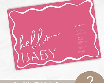 Papier-Tischsets-Vorlage, Welle, Hochzeit, Babyparty-Geburtstagsfeier, Tischdekoration, SOFORTIGER DOWNLOAD, bearbeitbare Canva-Vorlage, druckbar
