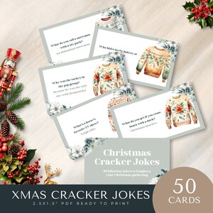 jokes for christmas crackers, Table Talkers, xmas Party Fun, bon bons, Quacker Card, Funny Pun, printable Pdf, instant download, elf, ugly