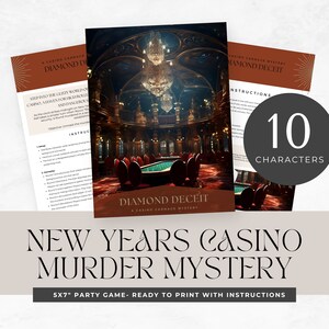 murder mystery party new years, printable games, role play, detective, escape room, instant download, digital, Unsolved Cold Case, adult