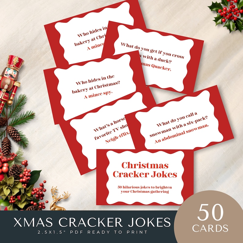 Crackers Riddle Jokes for Christmas Crackers, Table Talkers, Xmas Party Fun, Bon Bons ...