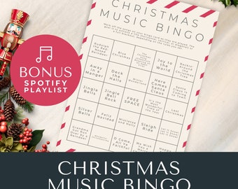 christmas songs bingo, Trivia, Best Xmas Songs Bingo With Playlist, Game Printable, Family, xmas holiday, Instant Download Pdf, Winter Work