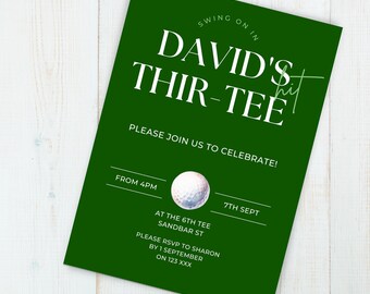 Herren 30. Geburtstag Golf Einladung, INSTANT DOWNLOAD, Einladung, canva, Party, bearbeitbare Vorlage, Mann Geburtstag Themen, partee, evite