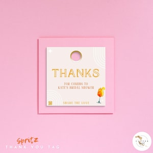 Love At First Spritz | Bridal Shower | Instant Download | Aperol Spritz Themed Party | Edit Text With CANVA | Nerola Collection, THANK YOU