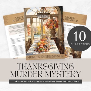 Thanksgiving Murder Mystery party, for teens, printable game, carnival theme, role play, detective, escape room, instant download, digital