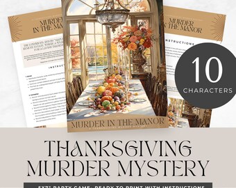 Thanksgiving Murder Mystery party, for teens, printable game, carnival theme, role play, detective, escape room, instant download, digital