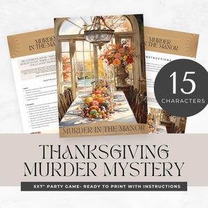Thanksgiving Murder Mystery party, for teens, printable game, carnival theme, role play, detective, escape room, instant download, digital