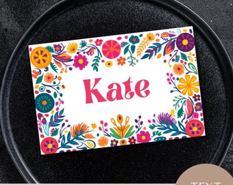 fiesta theme place cards, Food Tags, Birthday Party Favor, Mexico Themed Wedding, Buffet Tents, Nacho Bar Sign, editable template, Printable