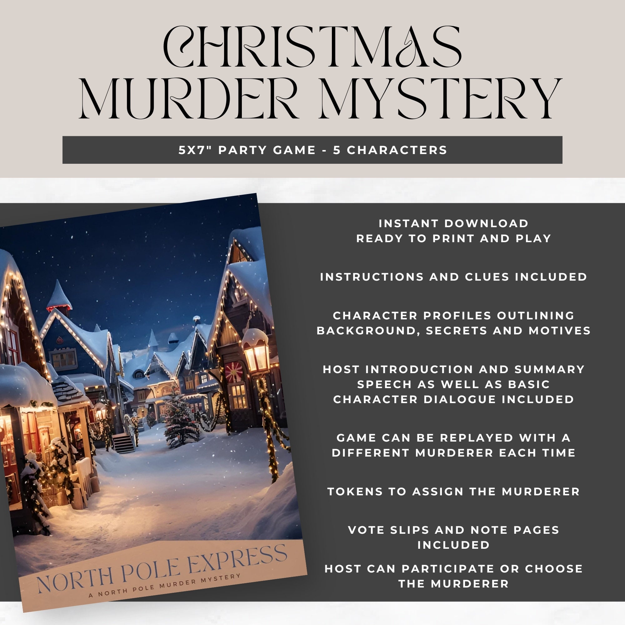 Kids Mystery Printable Game, Murder, Party, Christmas, Family Night ...