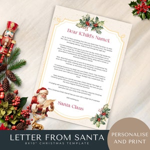 carta de santa personalizada, Regalos para niños, Cartas del Polo Norte, enviadas por correo, navidad, certificado, Lista agradable, Comida de reno