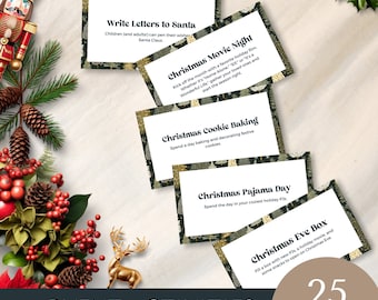 family advent activities christmas printable, Editable Template, countdown, calendar, xmas holiday activity cards, Digital Download for kids