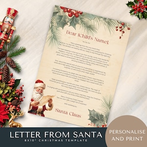 carta de santa personalizada, Regalos para niños, Cartas del Polo Norte, enviadas por correo, navidad, certificado, Lista agradable, Comida de reno