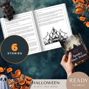 Spooky Short Stories, Halloween, Booklover Gift, Trick Or Treat, Scary, kids, family, novel, self published, instant download, printable,