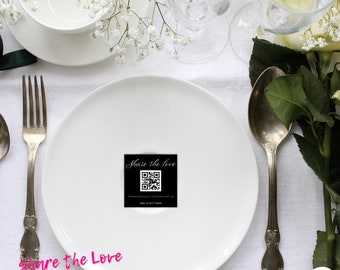 Share the love QR CODE sign, wedding stationery, instant download, Photo Album Share Qr Code, Photo Sharing App, Wedding Qr Code Template
