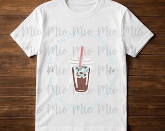 Fueled by Coffee and Chaos PNG | Iced Coffee PNG for Sublimation | Funny Mom Life Shirt Design | Caffeine Lover Digital Download