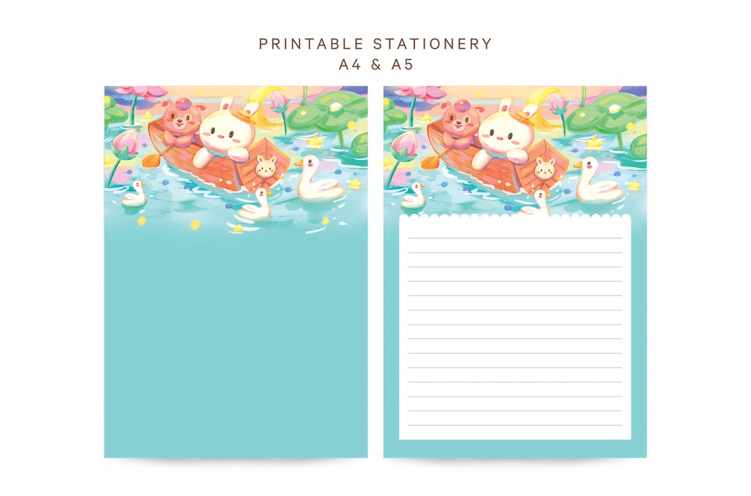 Cute Writing Paper Printable Stationery Letter Paper Sheet - Etsy