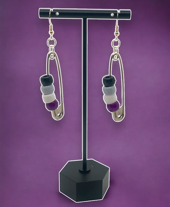 LGBTQ Asexual Pride Safety Pin Earrings: Unique Jewelry Accessories for Queer Celebration