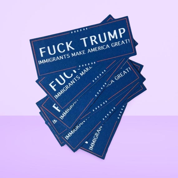 Anti Trump Sticker – Immigrants Make America Great Vinyl Decal, Political Protest Sticker, Anti MAGA, Feminist Laptop or Water Bottle Art