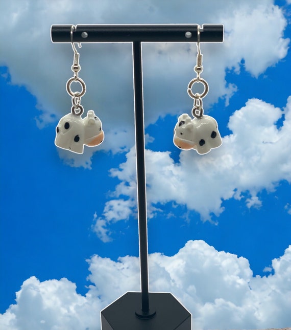 Adorable Mini Cow Earrings - Quirky Farm Animal Jewelry for Cottage Core & Novelty Lovers