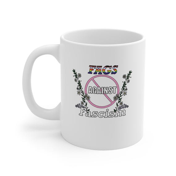 Progressive LGBTQ Pride Anti-Fascism Mug - 11oz Ceramic Cup - Equality Home Decor Gift