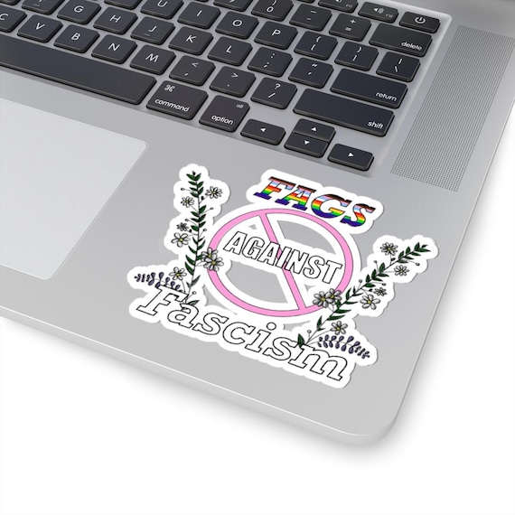 LGBTQ+ Pride Month Kiss Cut Stickers: Floral Equality Art for Laptops & Anti-Fascism Activism