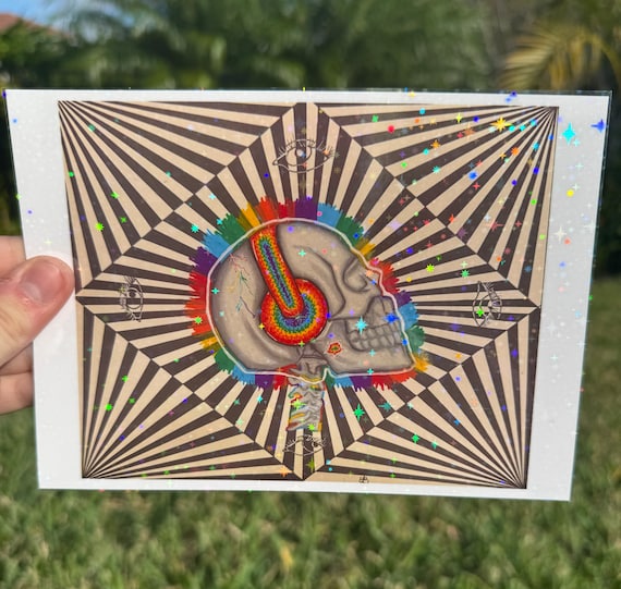 Surrealistic  Glitter Wall Art: Autism Acceptance & Mental Health Awareness Print 5x7