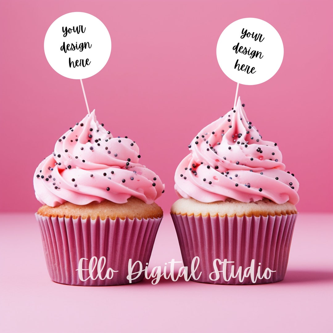 Cupcake Topper Mockup Baby Shower Cake Mockup Etsy