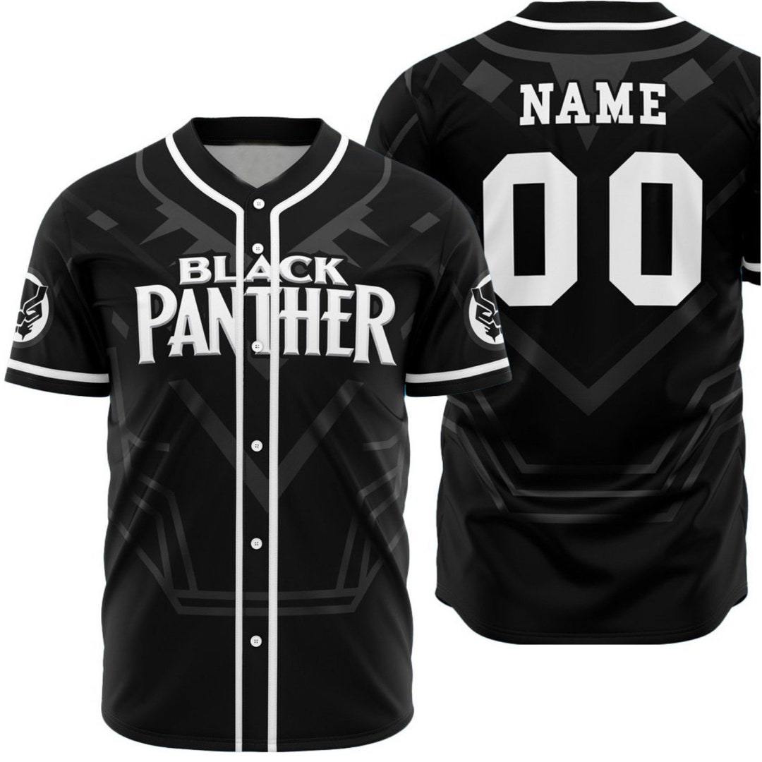 Custom Baseball Jersey Black Panther Jersey Black Panther Etsy