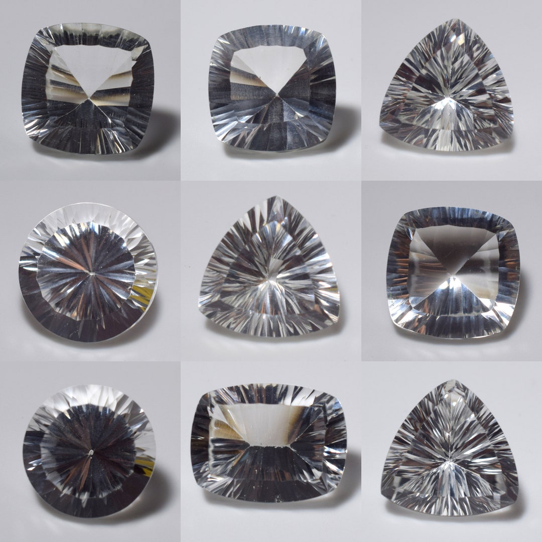 Crystal Quartz Laser Cut Stone Mix Shape Loose Gemstone Making Etsy