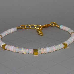 Minimalist bracelet, natural fire opal beaded bracelet, Vintage fire opal beaded jewelry, Top quality opal beaded bracelet gift for her