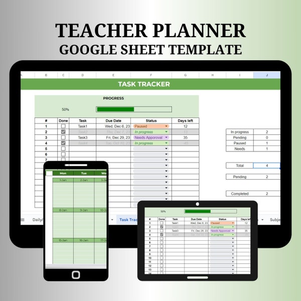 Teacher Planner Google Sheet Template, 2024 Teacher Planner Spreadsheet, Digital Teacher Planner, Google Sheet Lesson Plan Spreadsheet