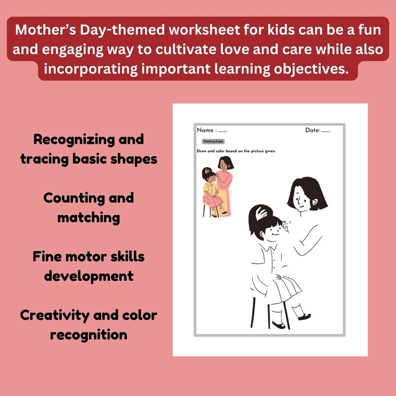 Printable Mother's Day Worksheets for Kids, Mother's Day Art and ...