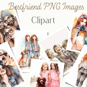 Bestfriend PNG, Bestfriend Clipart, Watercolor Best Friend PNG, Friendship PNG, Clipart, Personalized Gift for Best Friend