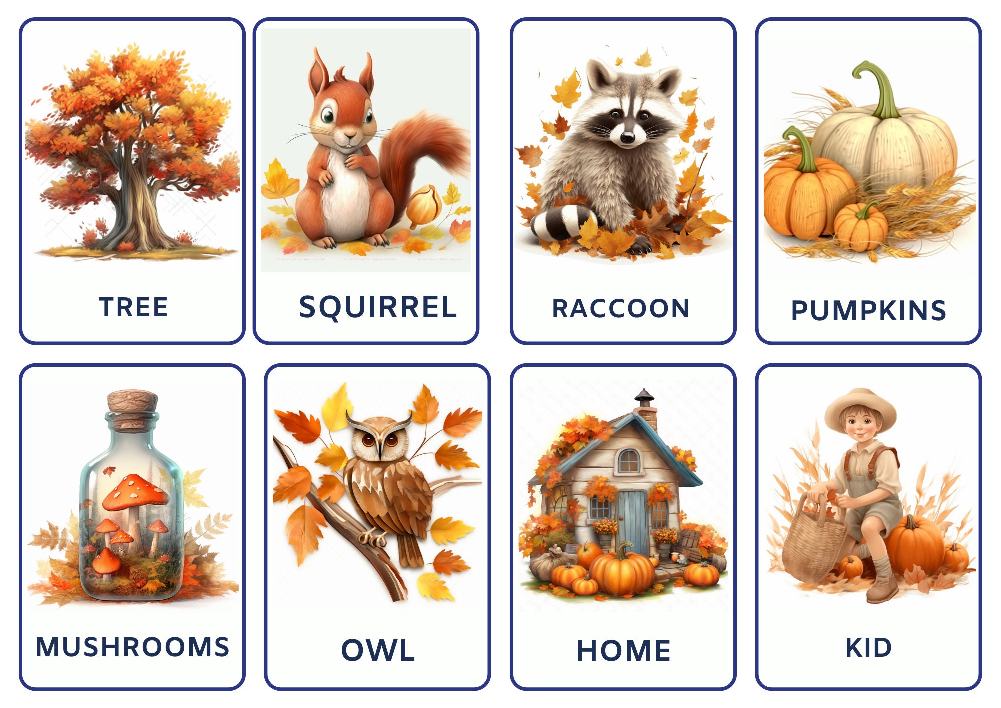 Flashcard Bundle of Harvest Festival Bundle Includes Autumn Time ...