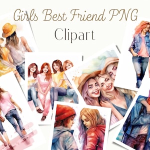 Bestfriend PNG, Bestfriend Clipart, Watercolor Best Friend PNG, Friendship PNG, Personalized Gift for Best Friend