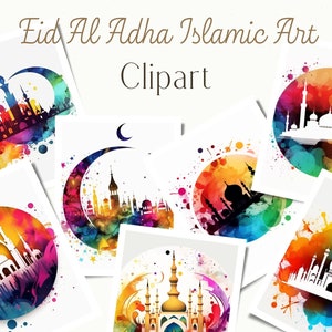 AI Generated Ramadan Patterns / Ramadan Clipart in PNG Format | AI Generated Ramadhan Art | Watercolor Ramadan Images, Islamic Patterns
