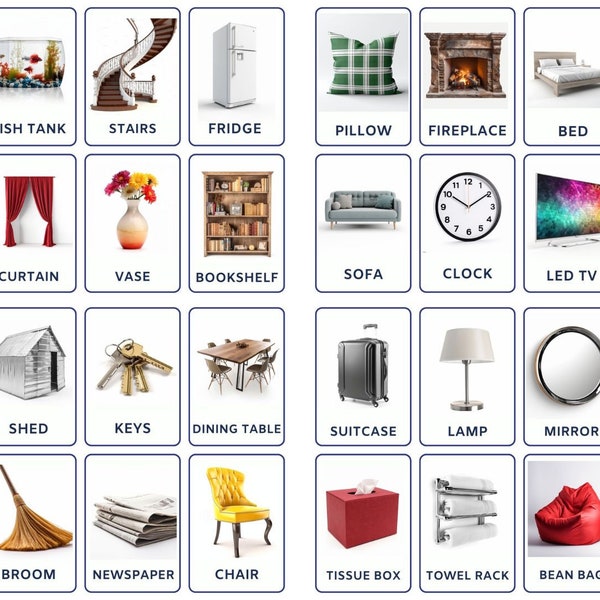 Household Flashcards Etsy