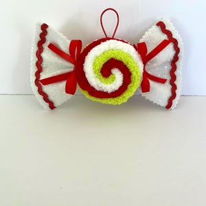 Green Monster Candy wreath attachments, Peppermint Candy, Christmas decorations, Candyland, Fake Lollipops, Fake Candy Christmas Ornaments