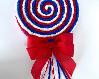 Large Patriotic Fake Lollipop 4th of July Tree Picks, Memorial Day, Veterans Day Decor, Patriotic Decorations Red White Blue Fake lollipops