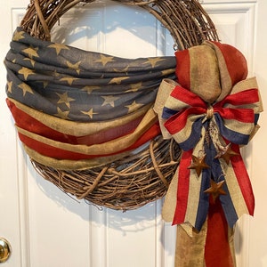 Patriotic Wreath, Americana Wreath, Patriotic Decor, Memorial Day Wreath, Independence Day Wreath, American Flag Wreath, 4th of July Wreath