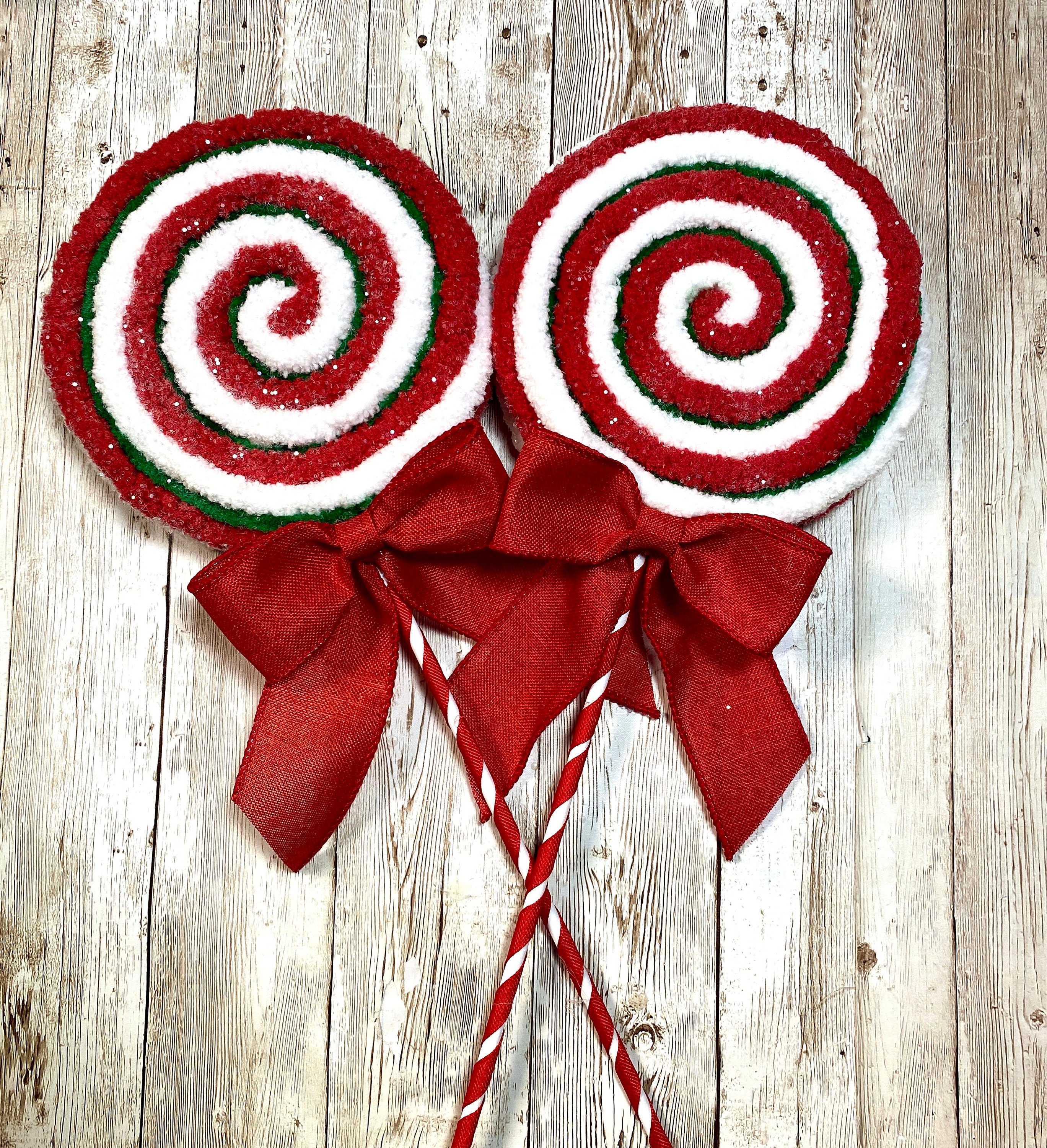 Christmas Picks and Sprays, Christmas Candy Ornaments, Lollipops,  Peppermint Decor, Christmas Craft Supplies, Wreath, Peppermint Pick 