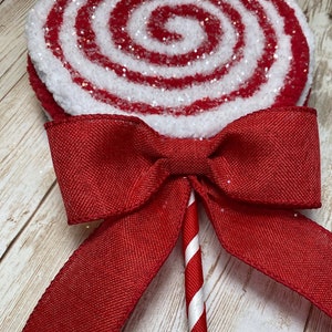 Red, White Fake Lollipop Christmas, Valentines Day Decorations Peppermint Lollipop Christmas Picks, Red, White Lollipop Holiday Decor