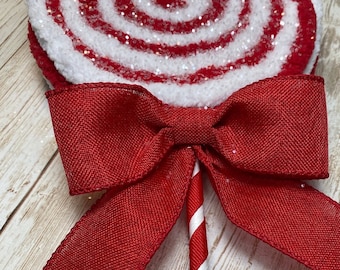 Red, White Fake Lollipop Christmas, Valentines Day Decorations Peppermint Lollipop Christmas Picks, Red, White Lollipop Holiday Decor