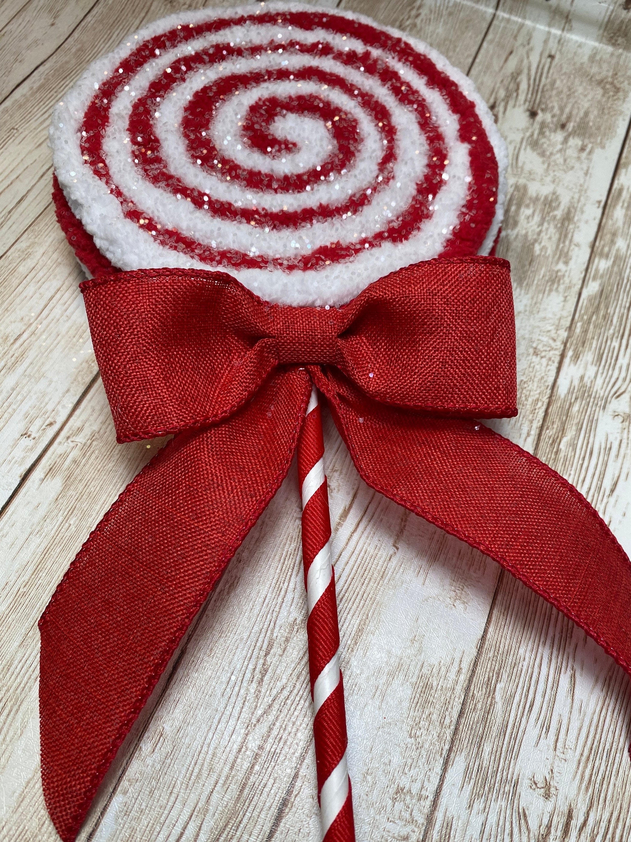 Christmas Candy Cane Peppermint Grinch Gingerbread Lollipop Red White  Ornaments