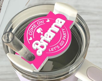 Barbie Font Tumbler Name Tag 30 or 40 oz - Pencil Design Name