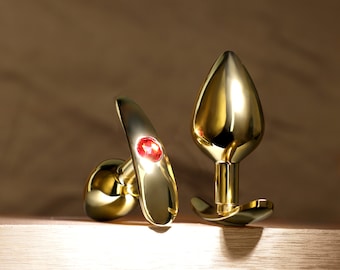 Gold Stainless Steel Anal Plug Comfortable Butt Plug Training Set Massage Beginner Sex Toys Butt plug panties, butt plug adult toys