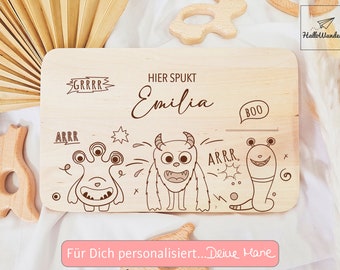 Babygeschenk Geburt, Frühstücksbrett personalisiert, Geschenk Geburt, Taufe, Baby, 1. Geburtstag Geschenk, HalloWunder