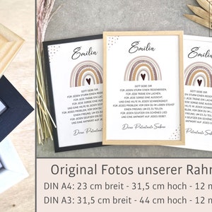 Taufgeschenk Taufe Poster personalisiert Patenbrief Regenbogen Jungen Mädchen Geschenke Taufpate Patengeschenk Patenonkel Patentante Spruch Bild 5