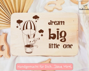 Frühstücksbrett personalisiert, Babygeschenk Geburt, Geschenk Geburt, Taufe, Baby, 1. Geburtstag Geschenk, HalloWunder