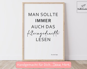 Du wirst Opa Poster - Schwangerschaft verkünden Geschenk - Opa werden Baby Überraschung Schwangerschaftsverkündung - Grußkarte Botschaft